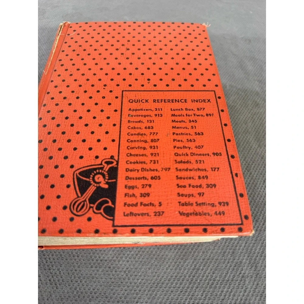 Vintage Culinary Arts Institute Enclyopedia Cookbook Red Polka Dot Binder & 1959